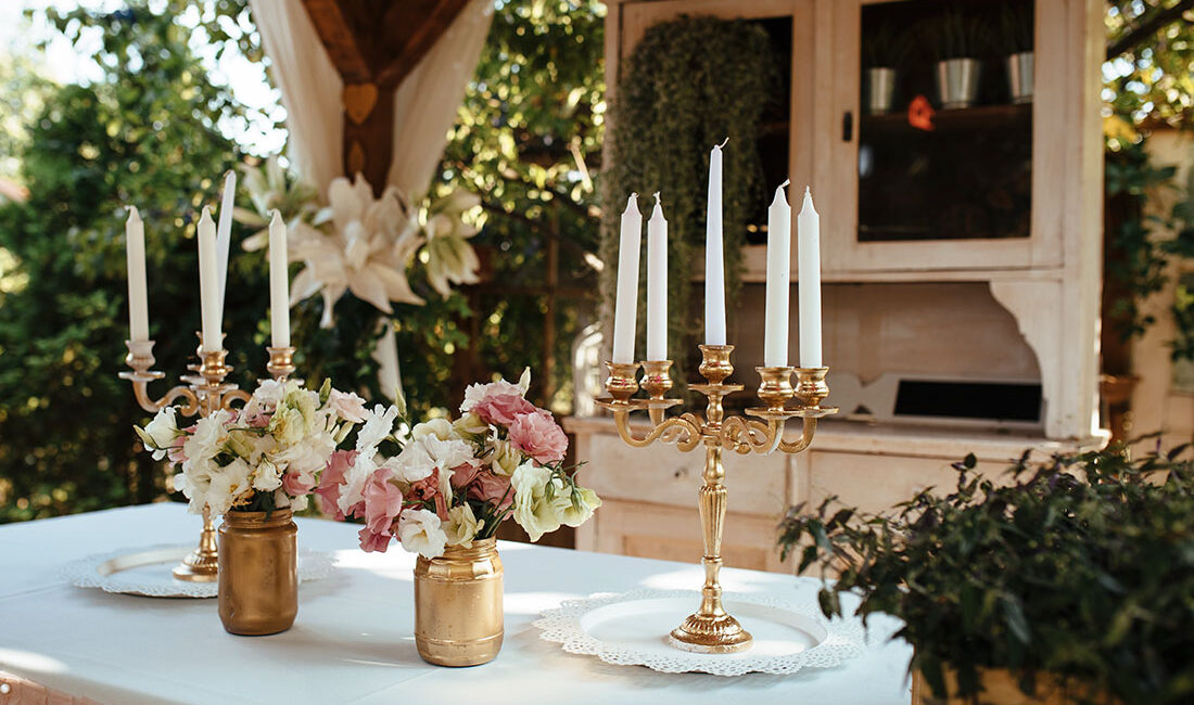 Flower and Candle Centerpieces